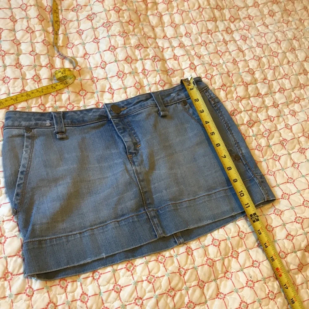 Low rise denim mini